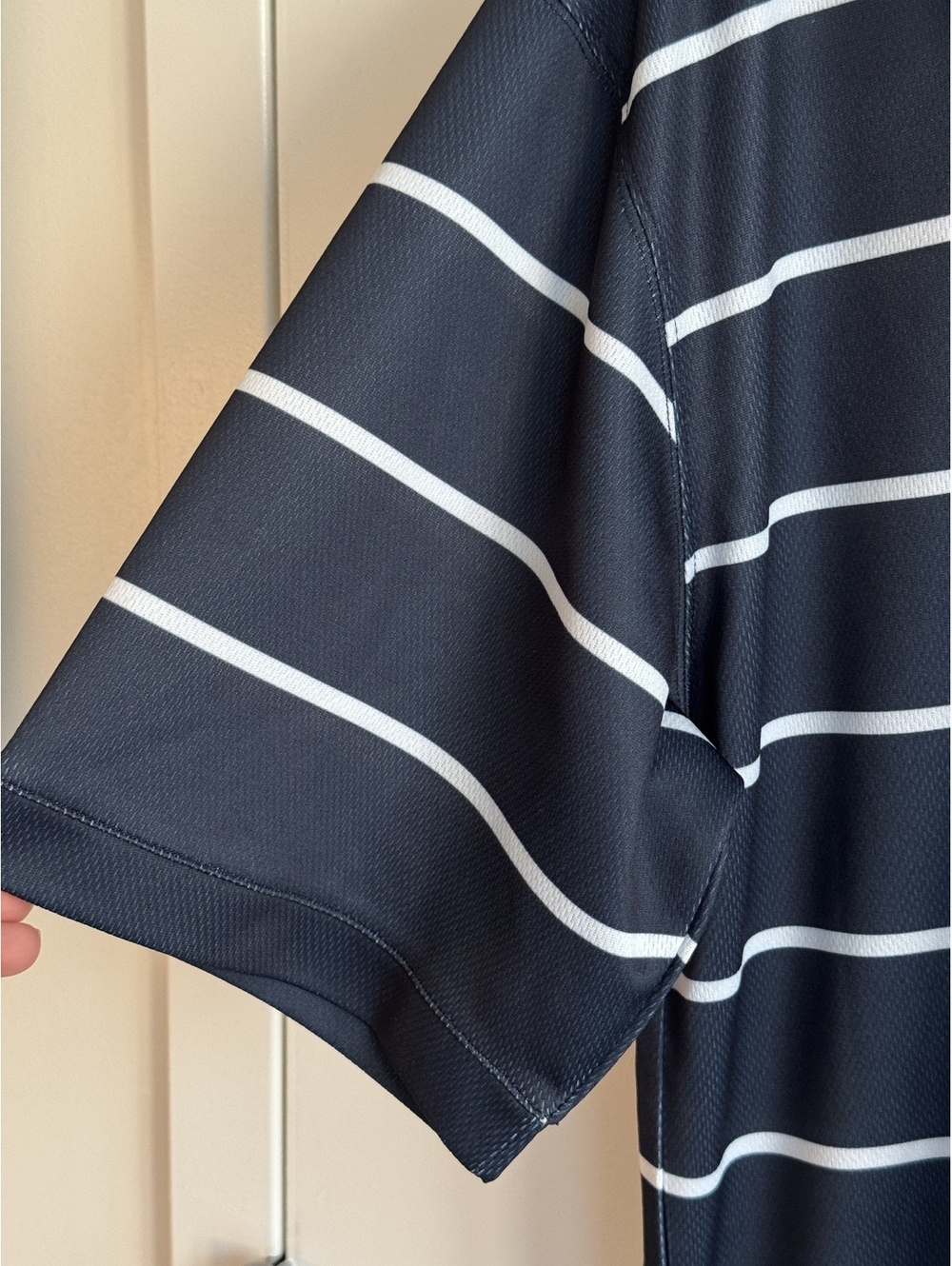 Stitches New York Yankees Men’s Large Navy Striped MLB Polo Shirt Y2K - Picture 4 of 8